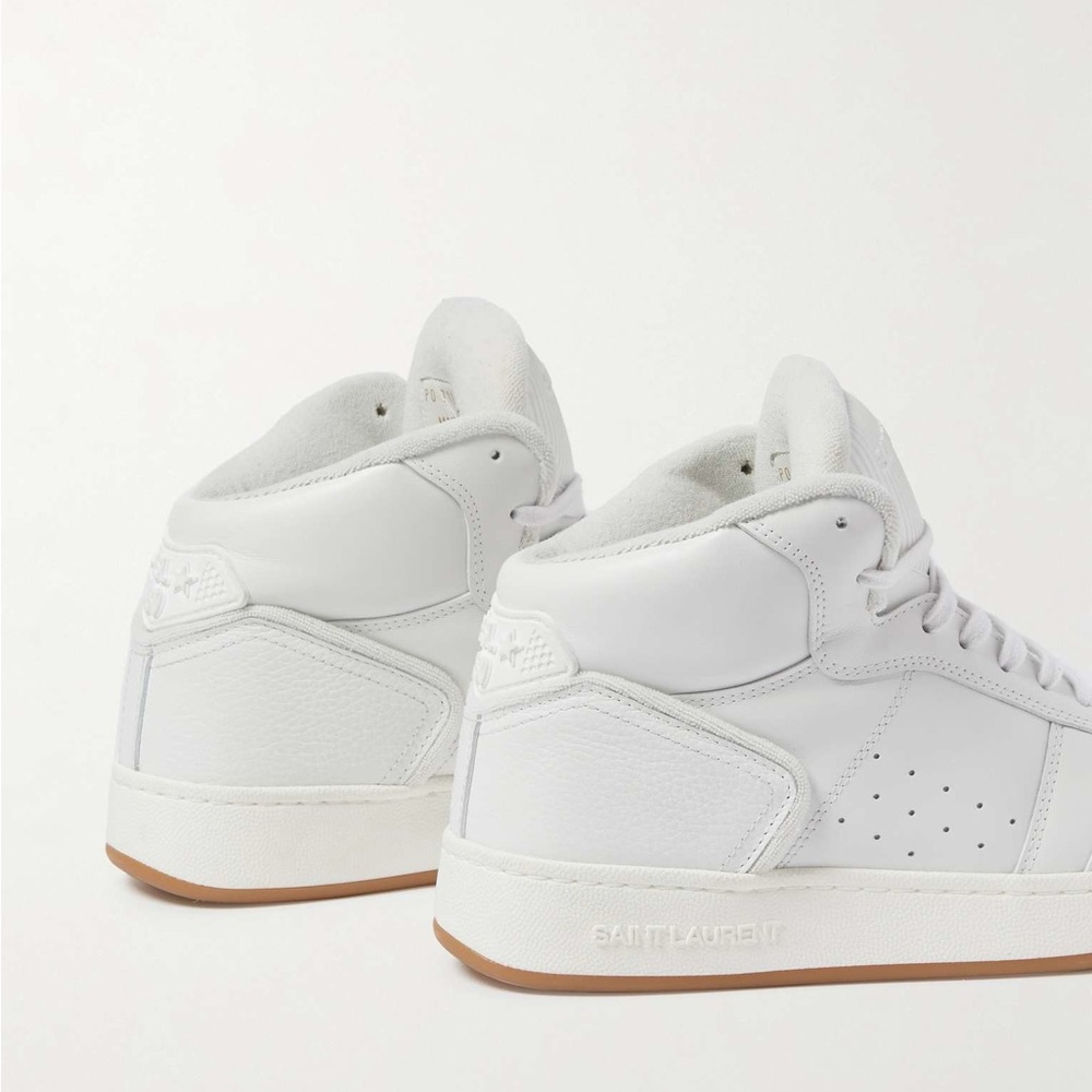 Saint Laurent White and Tan High-Top Sneakers - Picture 3 of 5